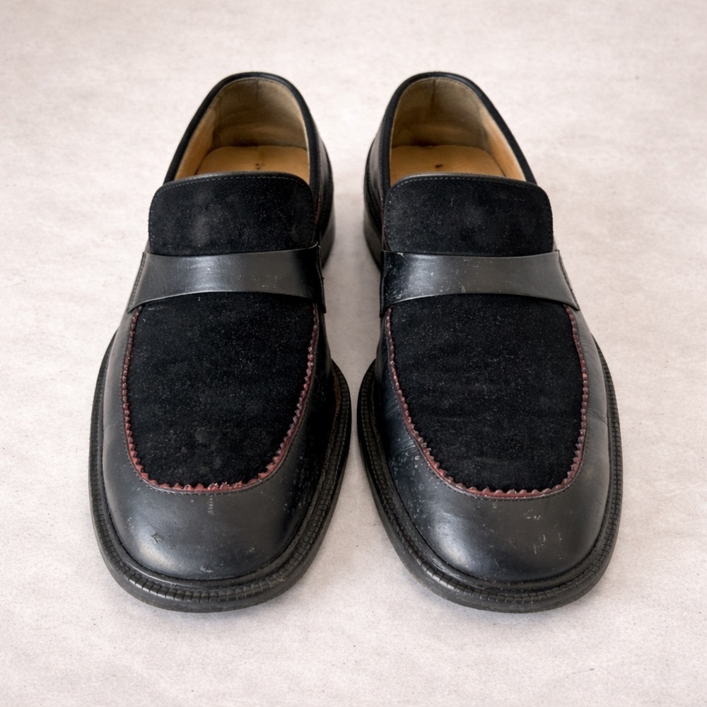 Jimmy Choo Men’s Black Suede Leather Loafer Shoe Red Trim Size EU 45 US 12 - Picture 2 of 12